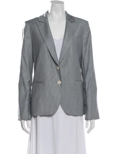 Pre-owned Twp Virgin Wool Striped Blazer W/ Tags In Blue