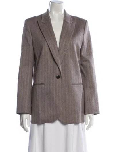 Pre-owned Twp Virgin Wool Striped Blazer W/ Tags In Gray