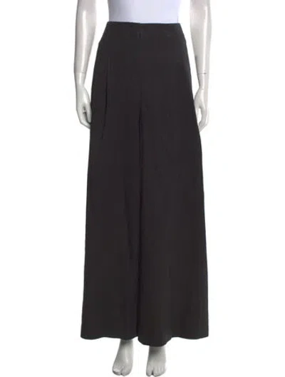 Pre-owned Twp Virgin Wool Wide Leg Pants In Black