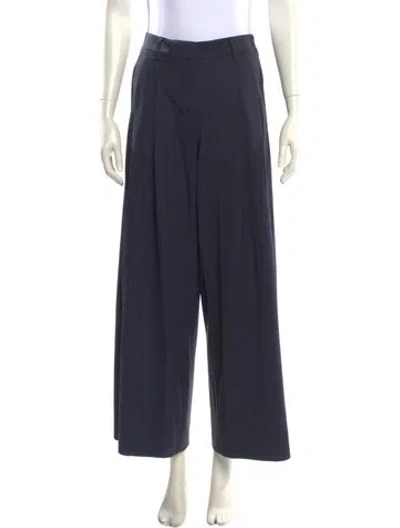 Pre-owned Twp Virgin Wool Wide Leg Pants In Black