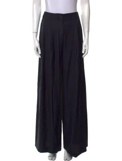 Pre-owned Twp Virgin Wool Wide Leg Pants In Black
