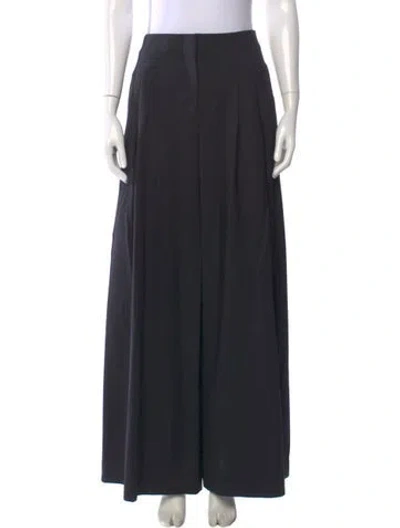 Pre-owned Twp Virgin Wool Wide Leg Pants In Black