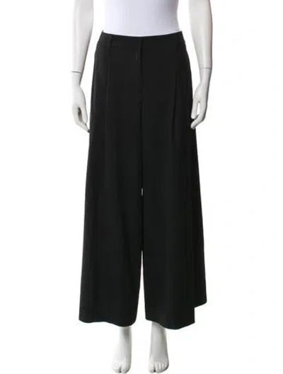 Pre-owned Twp Virgin Wool Wide Leg Pants In Black