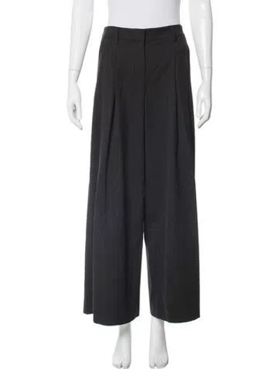 Pre-owned Twp Virgin Wool Wide Leg Pants In Black