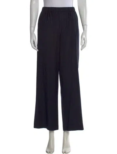 Pre-owned Twp Virgin Wool Wide Leg Pants In Black