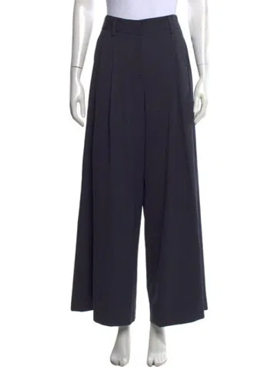 Pre-owned Twp Virgin Wool Wide Leg Pants In Black