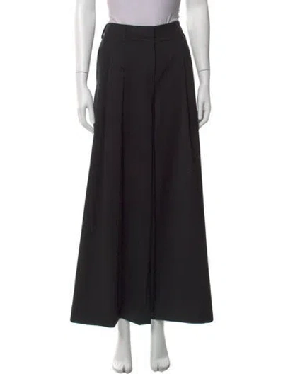 Pre-owned Twp Virgin Wool Wide Leg Pants In Black