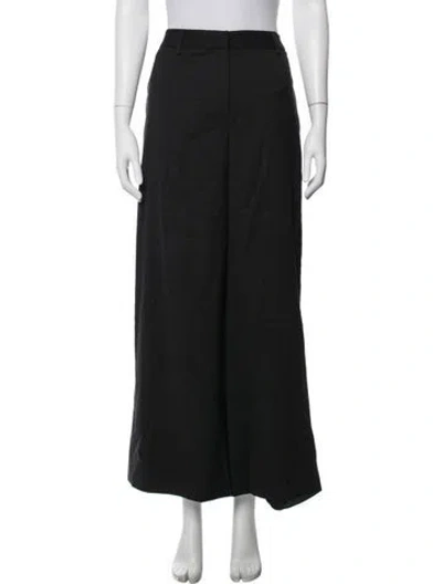 Pre-owned Twp Virgin Wool Wide Leg Pants In Black