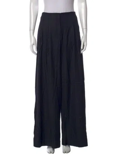 Pre-owned Twp Virgin Wool Wide Leg Pants In Black