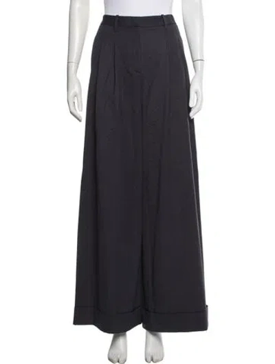 Pre-owned Twp Virgin Wool Wide Leg Pants In Black
