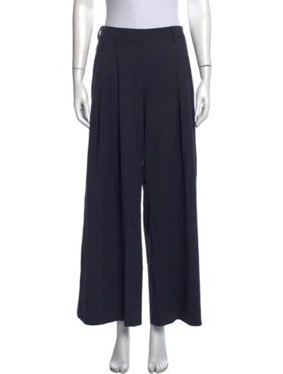 Pre-owned Twp Virgin Wool Wide Leg Pants In Black