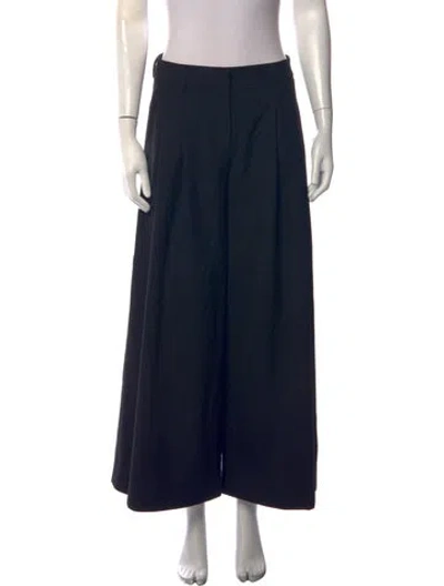 Pre-owned Twp Virgin Wool Wide Leg Pants In Black
