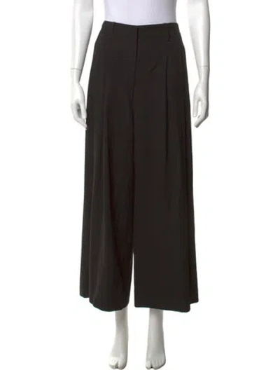 Pre-owned Twp Virgin Wool Wide Leg Pants In Black