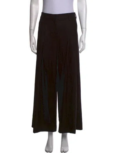 Pre-owned Twp Virgin Wool Wide Leg Pants In Black