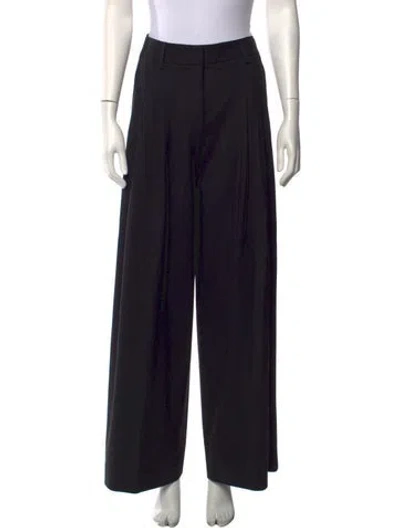 Pre-owned Twp Virgin Wool Wide Leg Pants In Black