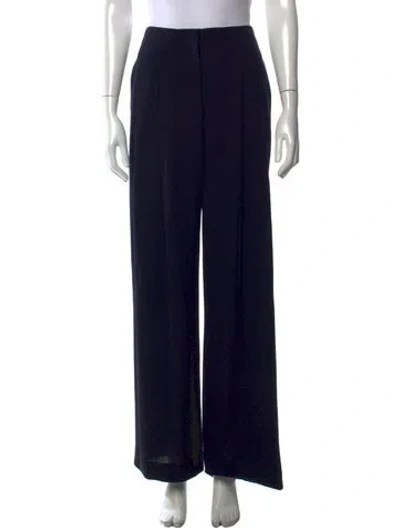 Pre-owned Twp Virgin Wool Wide Leg Pants In Black/blue