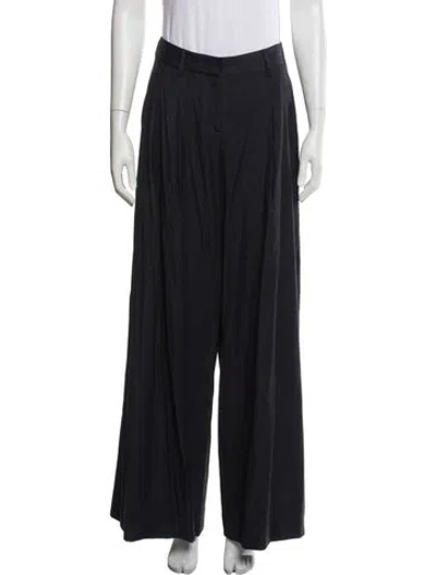 Pre-owned Twp Virgin Wool Wide Leg Pants In Blue