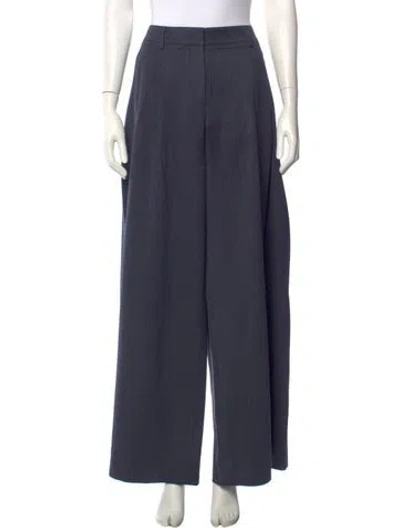Pre-owned Twp Virgin Wool Wide Leg Pants In Blue