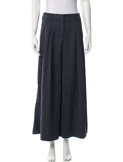 Pre-owned Twp Virgin Wool Wide Leg Pants In Blue