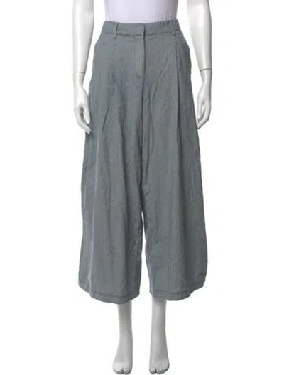 Pre-owned Twp Virgin Wool Wide Leg Pants In Blue