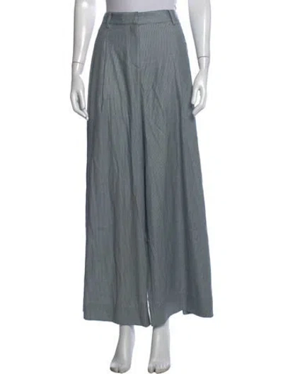 Pre-owned Twp Virgin Wool Wide Leg Pants In Blue