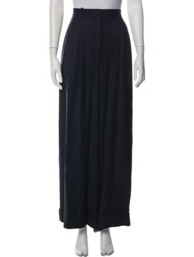 Pre-owned Twp Virgin Wool Wide Leg Pants In Blue
