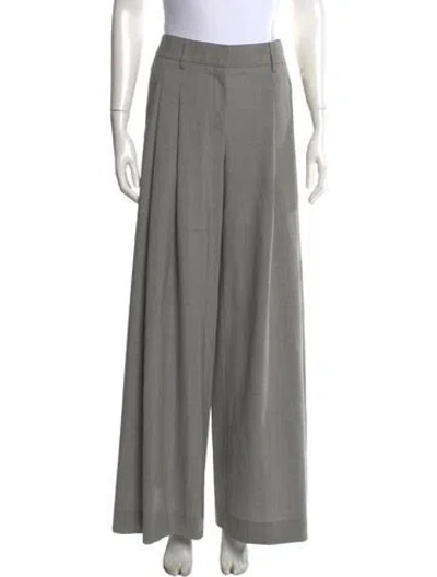 Pre-owned Twp Virgin Wool Wide Leg Pants In Gray