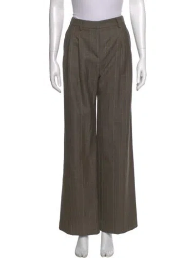 Pre-owned Twp Virgin Wool Wide Leg Pants In Green