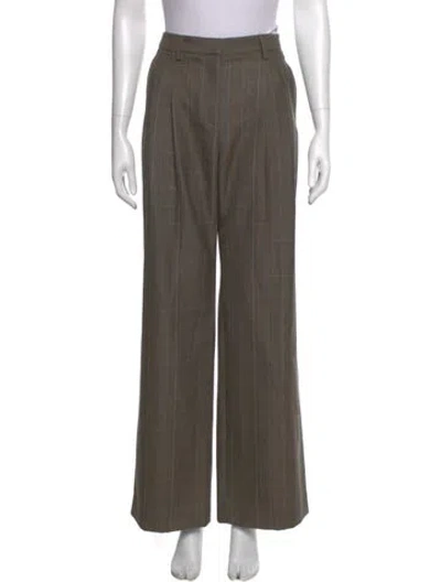 Pre-owned Twp Virgin Wool Wide Leg Pants In Green