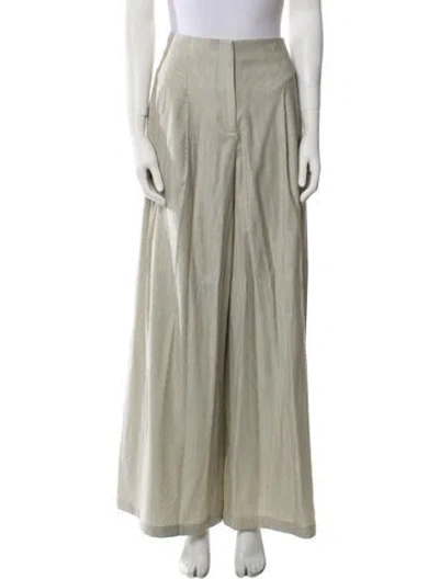 Pre-owned Twp Virgin Wool Wide Leg Pants In Green