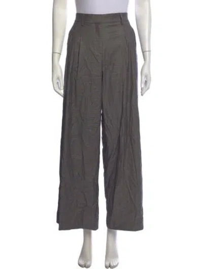Pre-owned Twp Virgin Wool Wide Leg Pants In Green