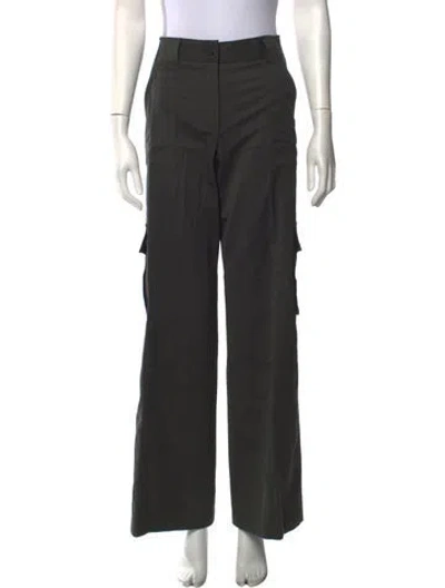 Pre-owned Twp Virgin Wool Wide Leg Pants In Green