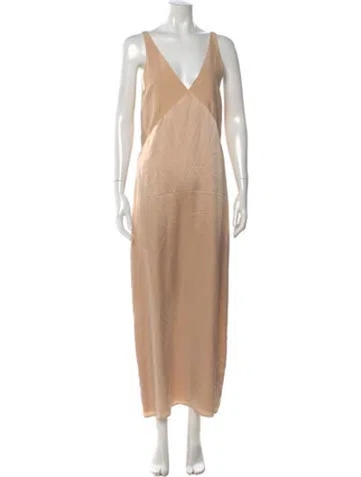 Pre-owned Twp V-neck Long Dress In Neutral