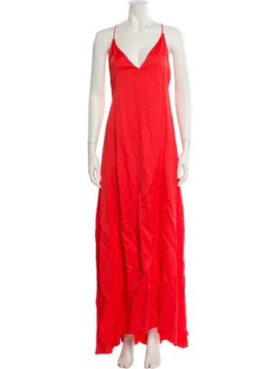 Pre-owned Twp V-neck Long Dress In Orange