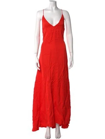 Pre-owned Twp V-neck Long Dress W/ Tags In Orange