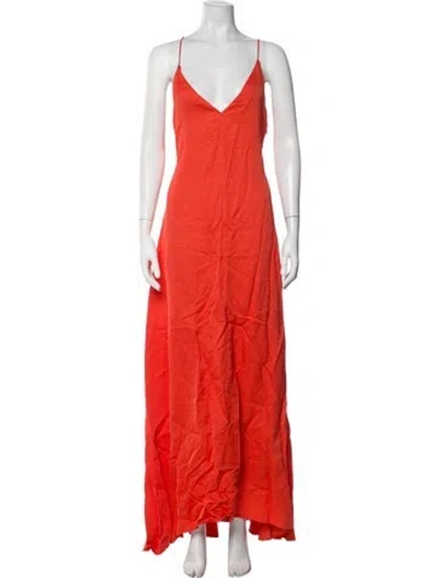 Pre-owned Twp V-neck Long Dress W/ Tags In Orange