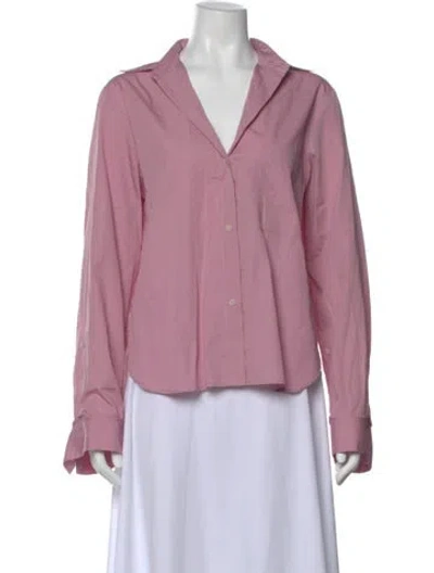 Pre-owned Twp V-neck Long Sleeve Button-up Top In Purple