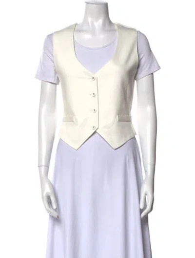 Pre-owned Twp V-neck Short Sleeve Crop Top W/ Tags In Blue