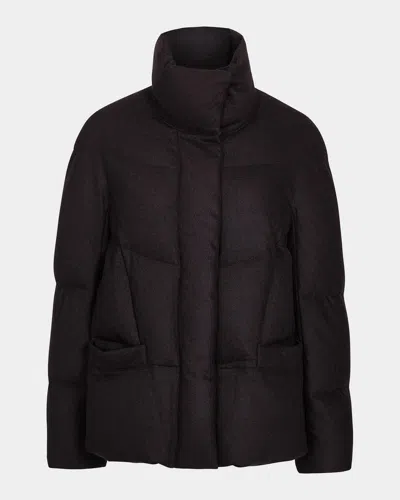 Twp Warm Enough Wool-blend Puffer Jacket In Brown