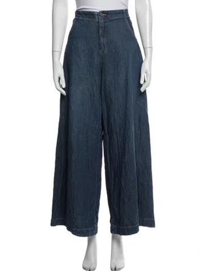 Pre-owned Twp Wide Leg Pants In Blue