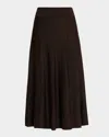 Twp Willow Midi Skirt In Merino Wool In Brown
