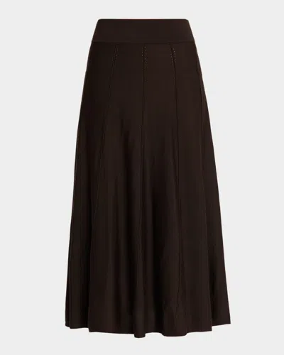 Twp Willow Midi Skirt In Merino Wool In Brown
