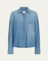 Twp Wilson Denim Button-front Shirt In Blue