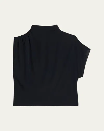 TWP WISH YOU WOULD DRAPED SILK GEORGETTE BLOUSE