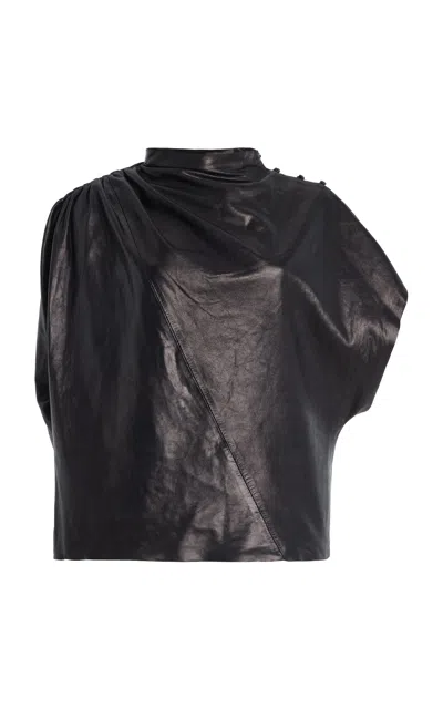 Twp Wish You Would Leather Top In Blue