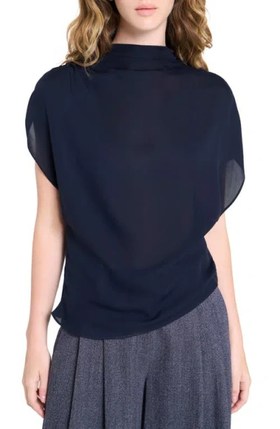 Twp Wish You Would Stretch Silk Top In Blue