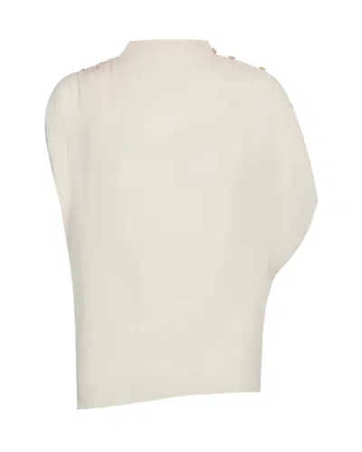 Twp Wish You Would Top In Silk Georgette In White