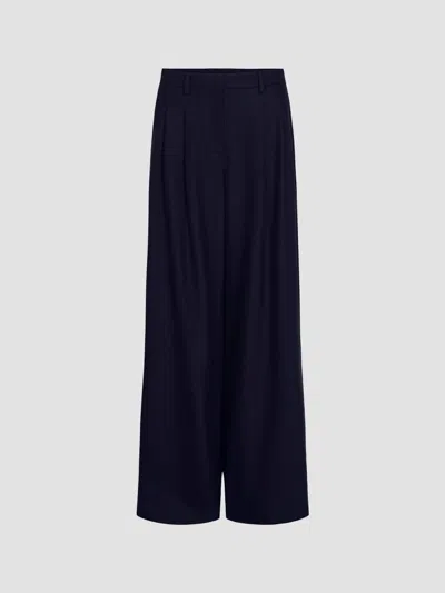 Twp Women's Avery Wool-silk Blend Wide-leg Pants In Midnight