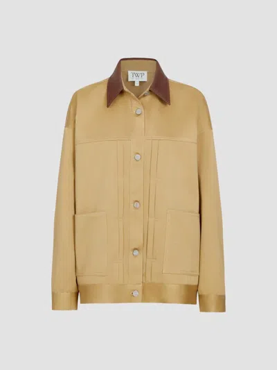 Twp Women's Barn Contrast-collar Cotton Jacket In Neutral