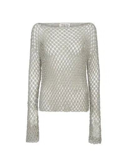 Twp Women's Boatneck Crochet-knit Top In Sand